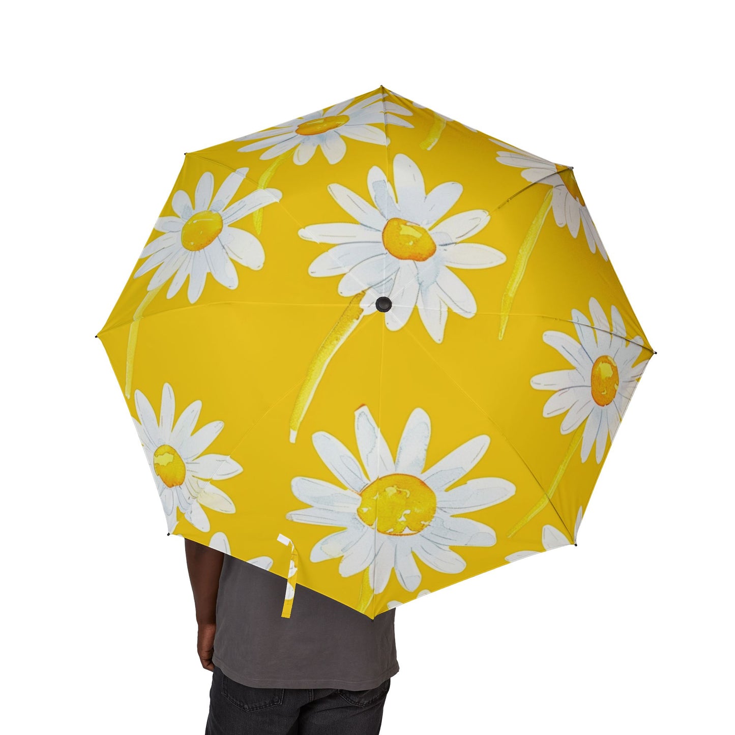 Sunflower Foldable Umbrella — Semi-Automatic Compact Rain Parasol