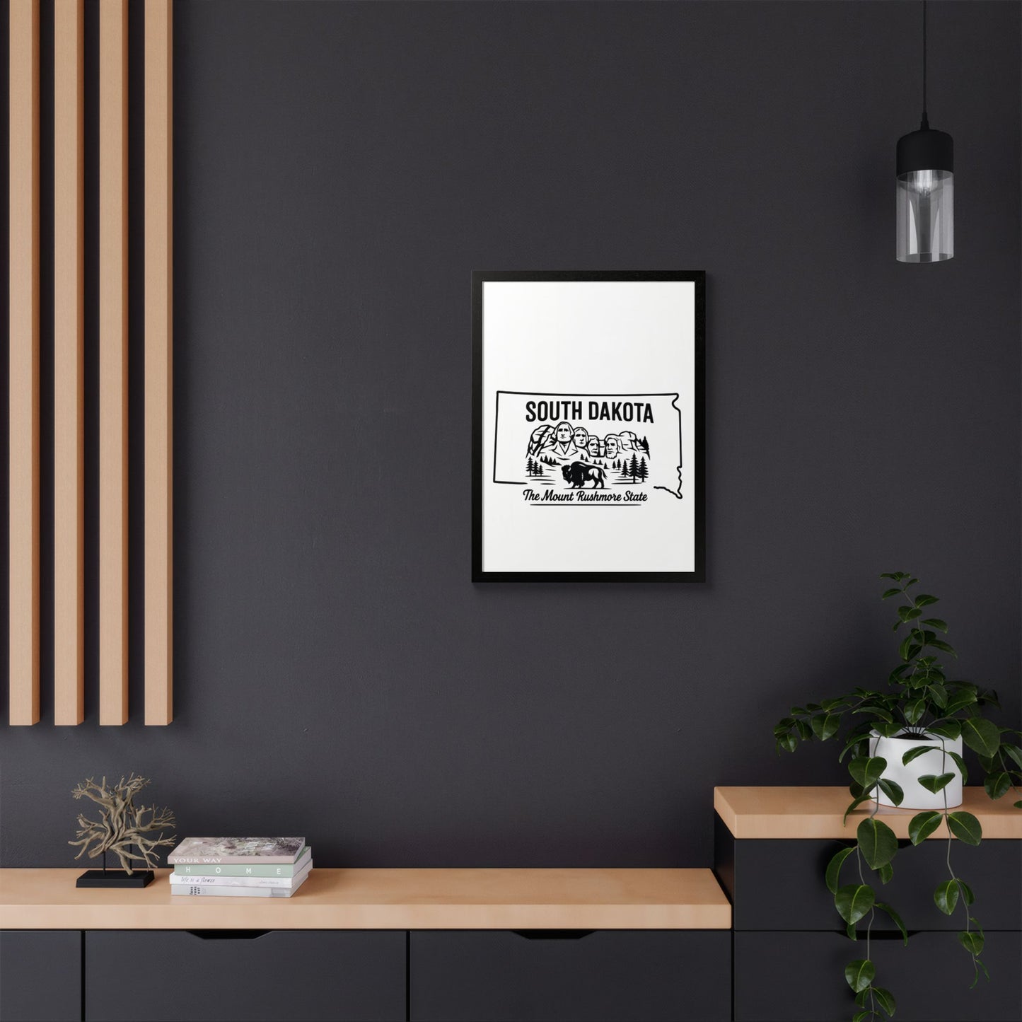 South Dakota State Framed Poster — The Evergreen State Vintage Map Print,Perfect Gift For Her,For Him.