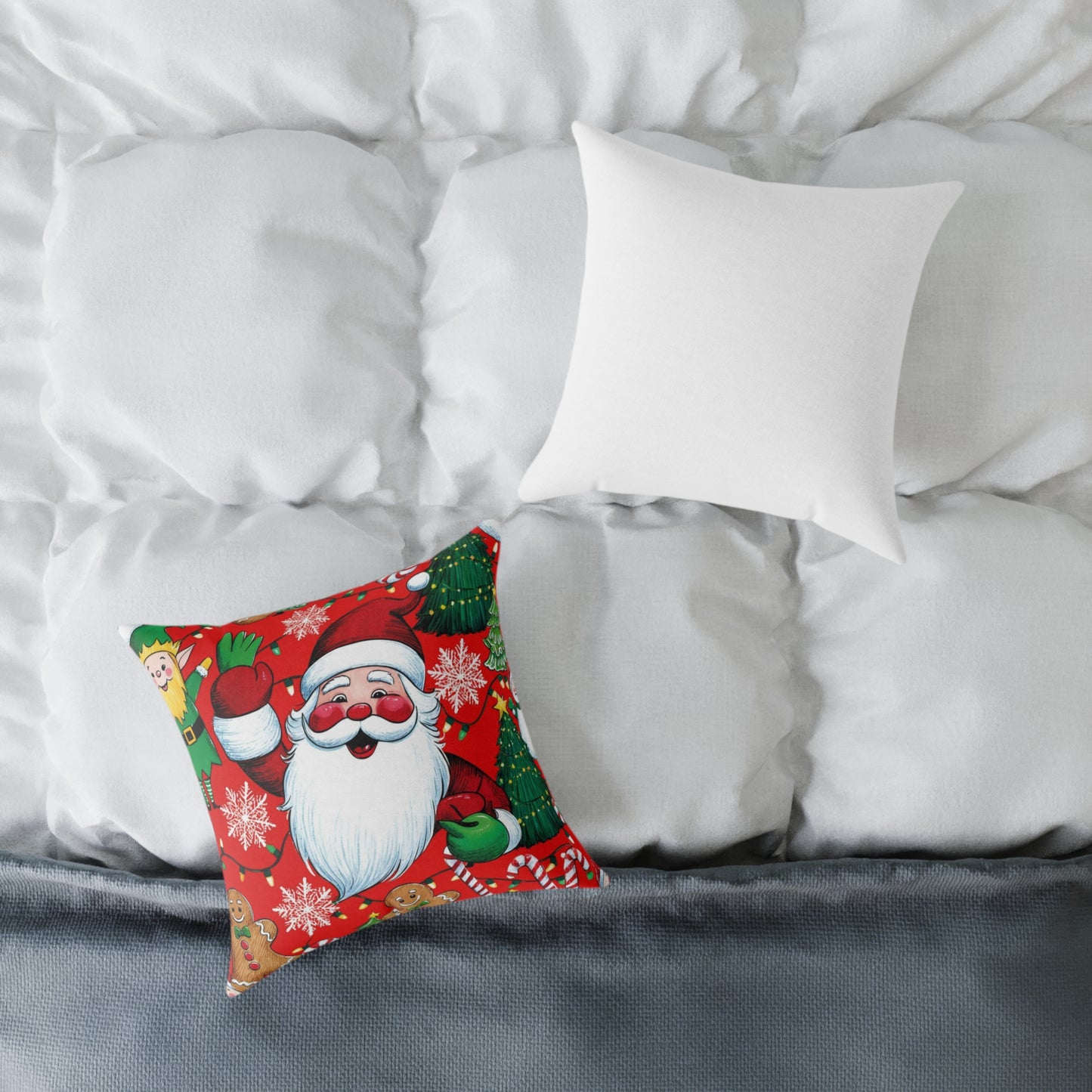 Festive Christmas Pillow, Holiday Decor, Santa Claus Cushion, Home Accent, Seasonal Gift, Merry Christmas Decor