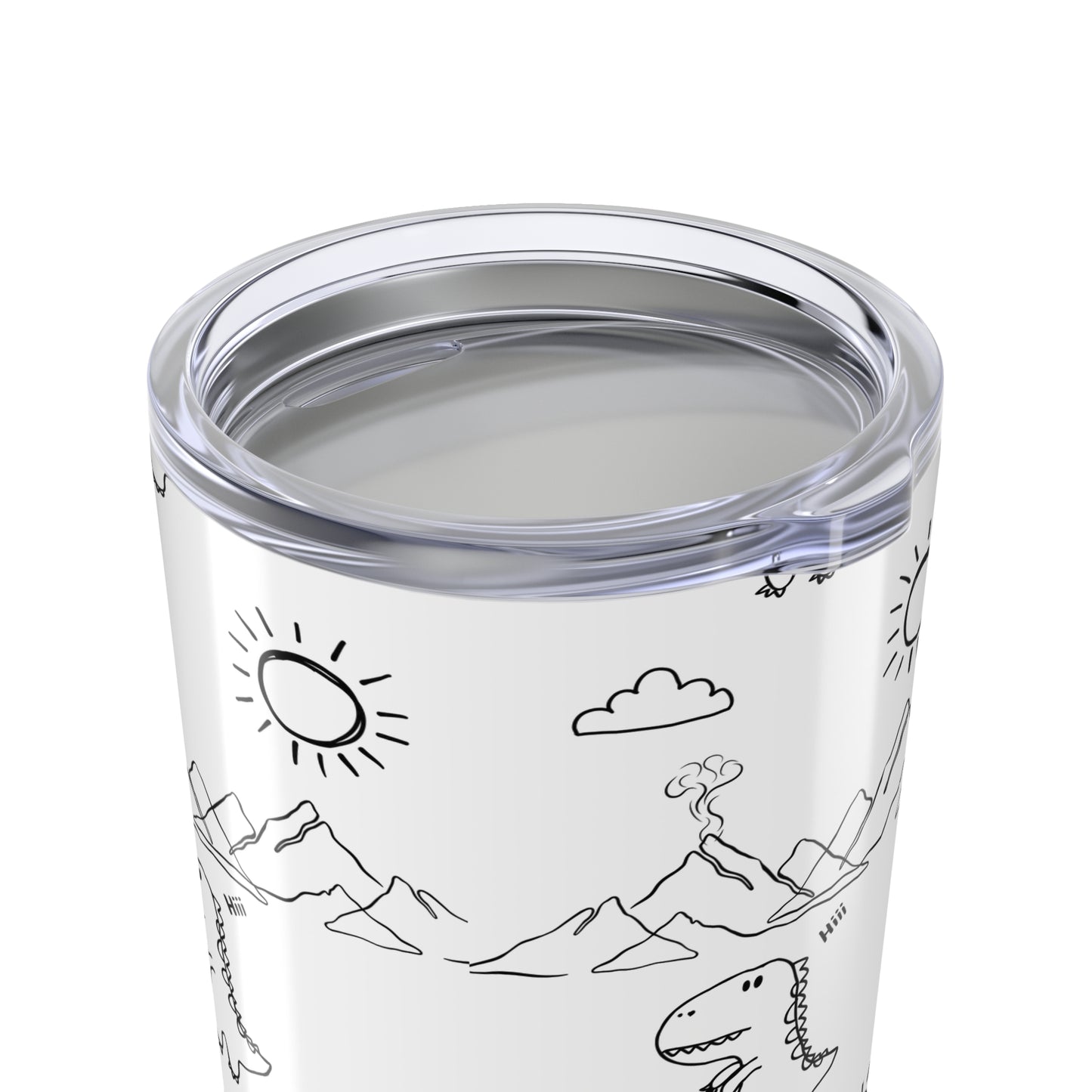 Tumbler 20oz | Stylish Travel Mug, Coffee Cup, Trendy Insulated Drinkware, Gift for Her,Gift for him ,dinosaurio tumbler white and black