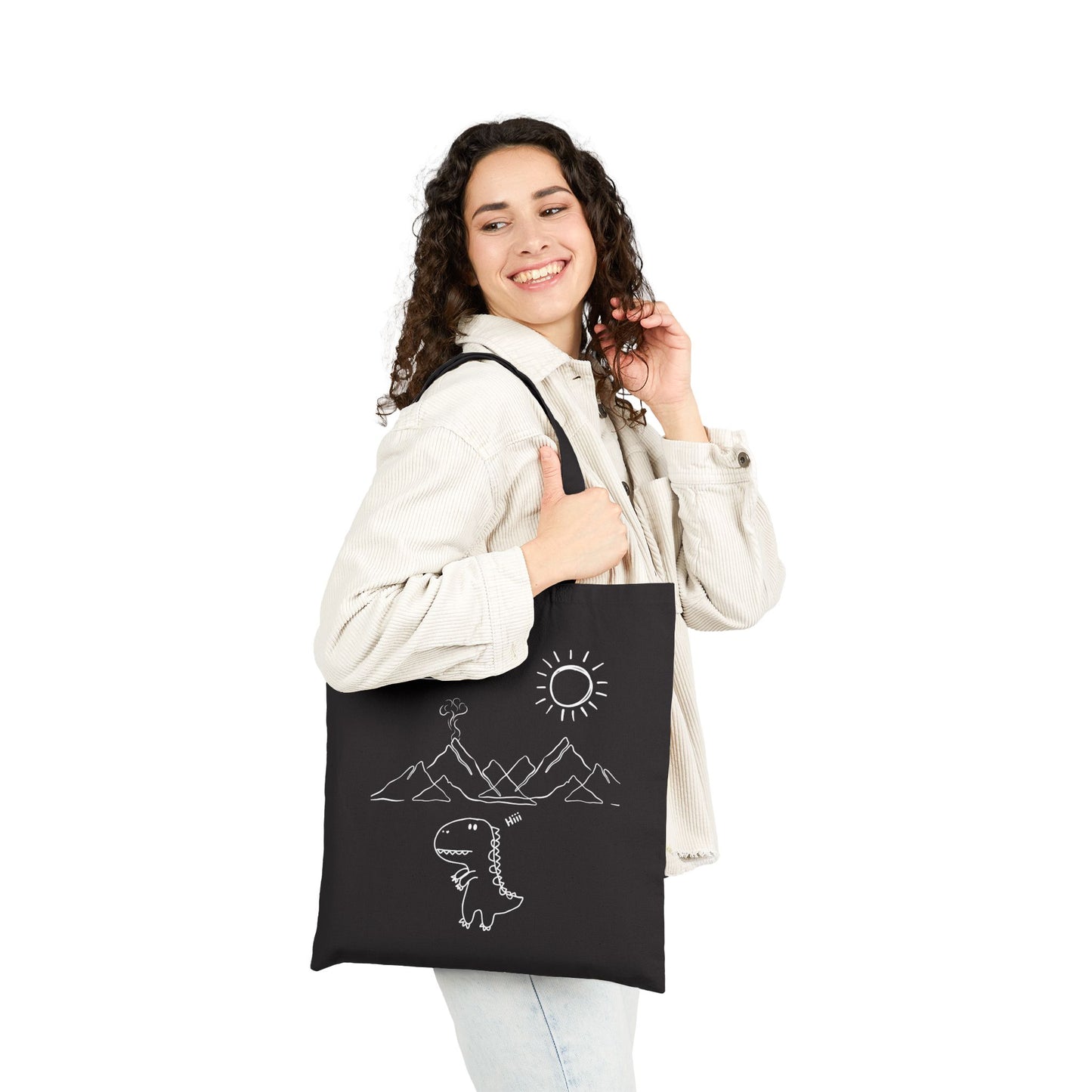 Dinosaur Adventure Cotton Canvas Tote Bag, Eco-Friendly Shopping Bag, Cute Gift for her ,cute gift for him, gif for kids , Dinosaur Lovers, Fun and Functional Tote