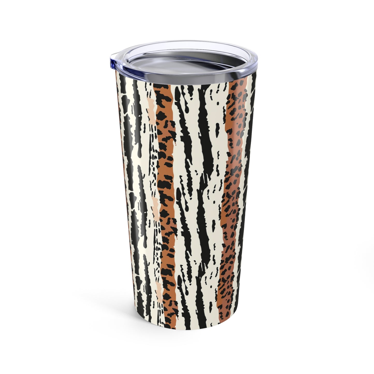 20oz Leopard Stripe Tumbler — Insulated Animal Print Travel Cup