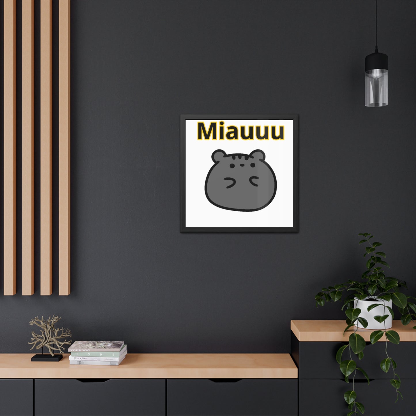 Cat Vibes Framed Poster, Relaxation Wall Art, Home Decor, Gift for Friends, for animal lovers