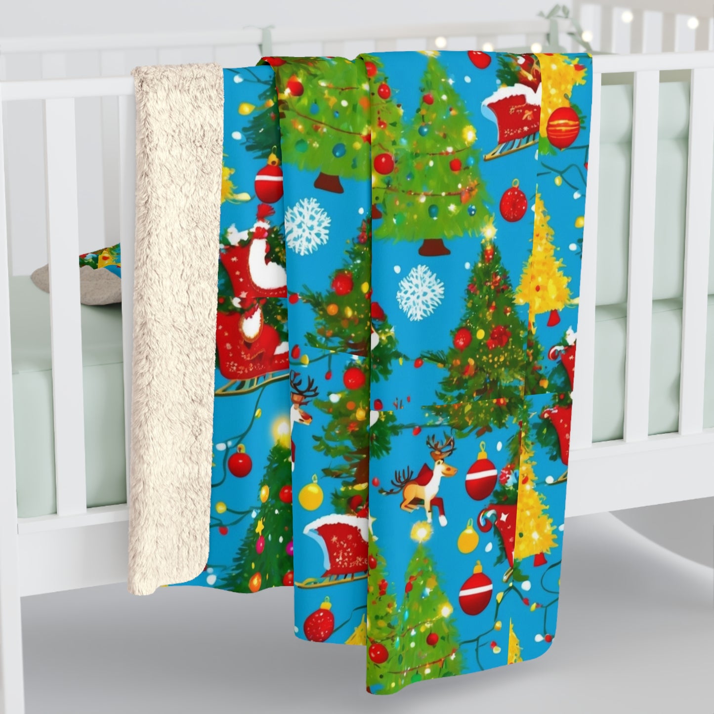 Cozy Christmas Sherpa Blanket, Holiday Decor, Warm Gift, Winter Comfort, Seasonal Throw