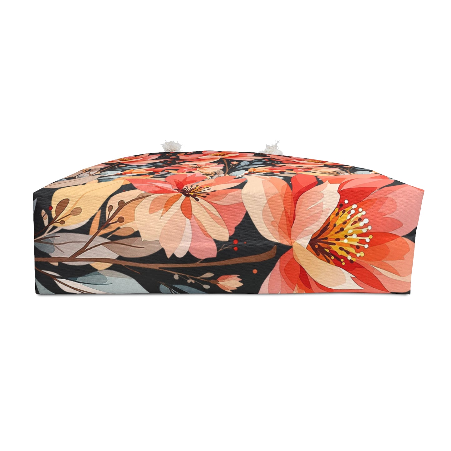 Floral Weekender Bag — Coral Blooms Travel Tote