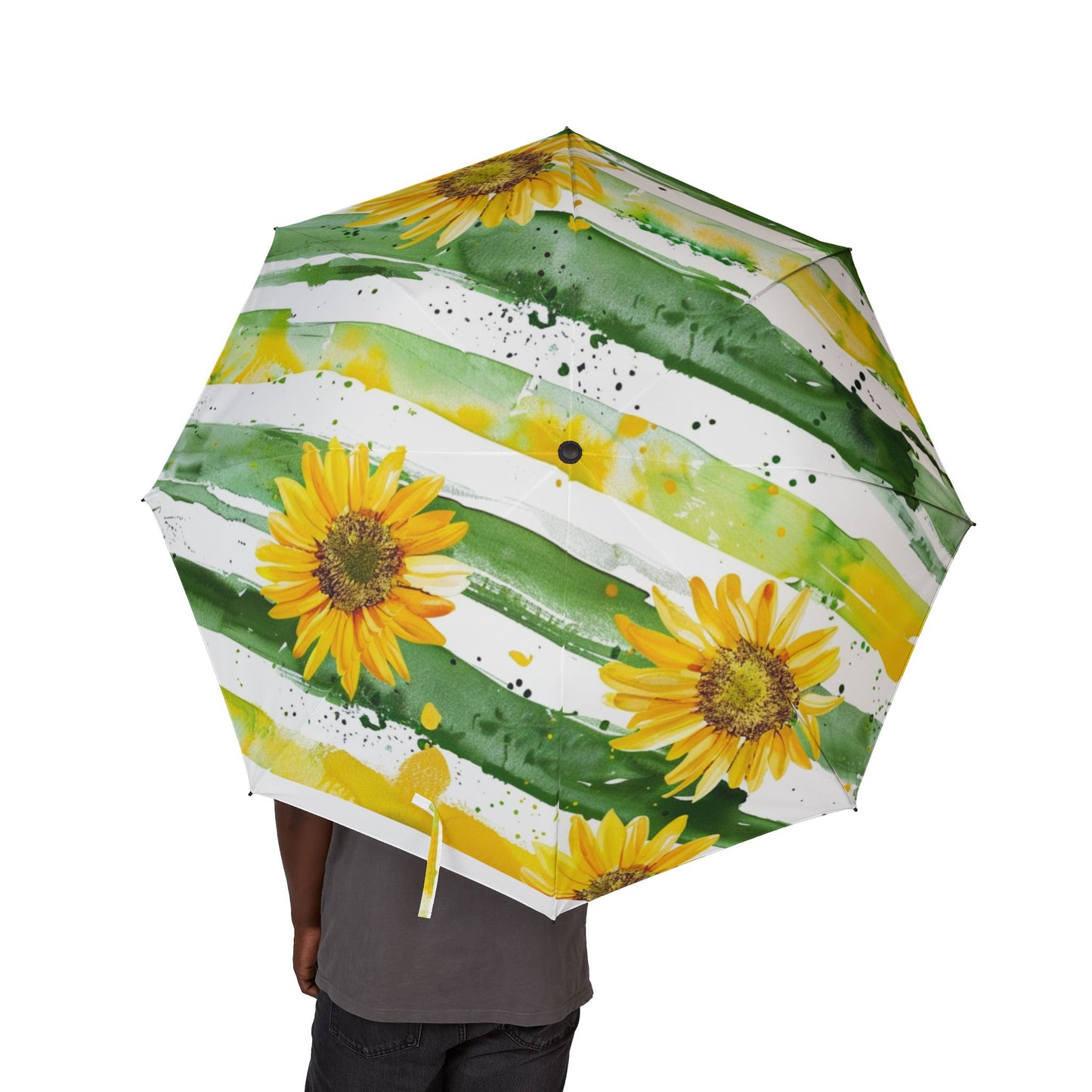 Sunflower Foldable Umbrella — Semi-Automatic Compact Rain Parasol