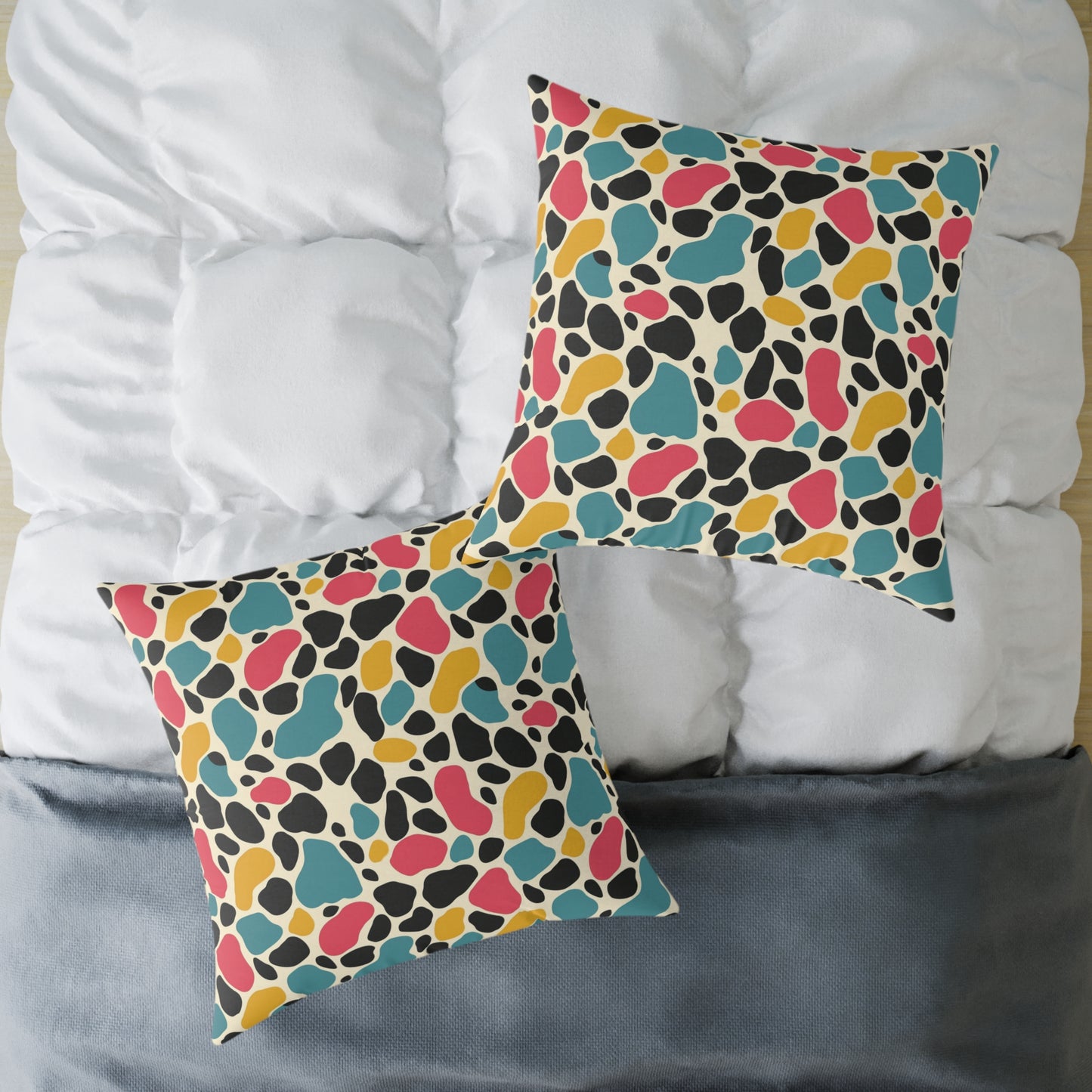 Square Poly Canvas Pillow,Color Pattern