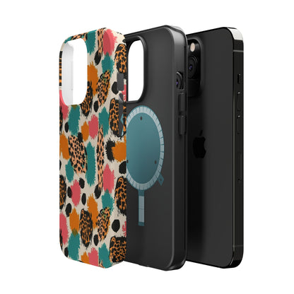 Leopard Splash Magnetic Impact Phone Case — Colorful Abstract Animal Print