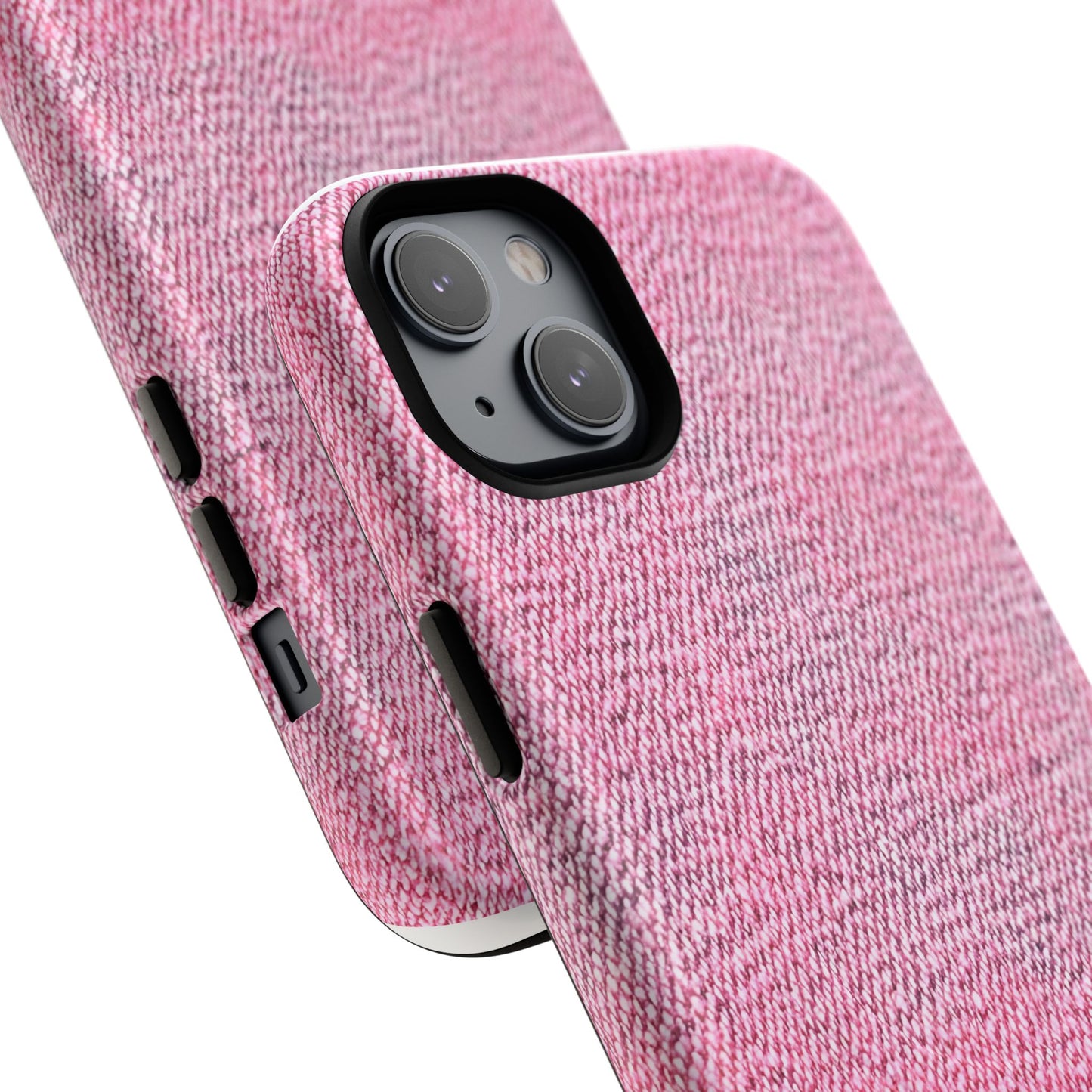 Pink Textured Tough Magnetic Phone Case — Durable Magnetic Snap-On iPhone Cover
