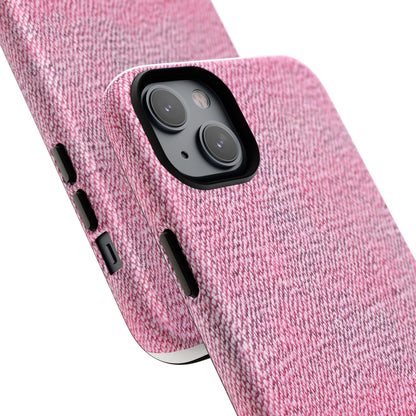 Pink Textured Tough Magnetic Phone Case — Durable Magnetic Snap-On iPhone Cover
