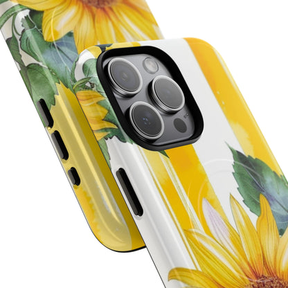 Sunflower Tough Magnetic Phone Case — Bright Floral Protective Cover