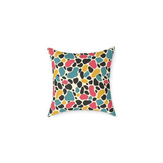 Square Poly Canvas Pillow,Color Pattern