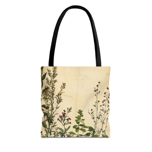 Vintage Floral Tote Bag — Botanical Garden Print AOP