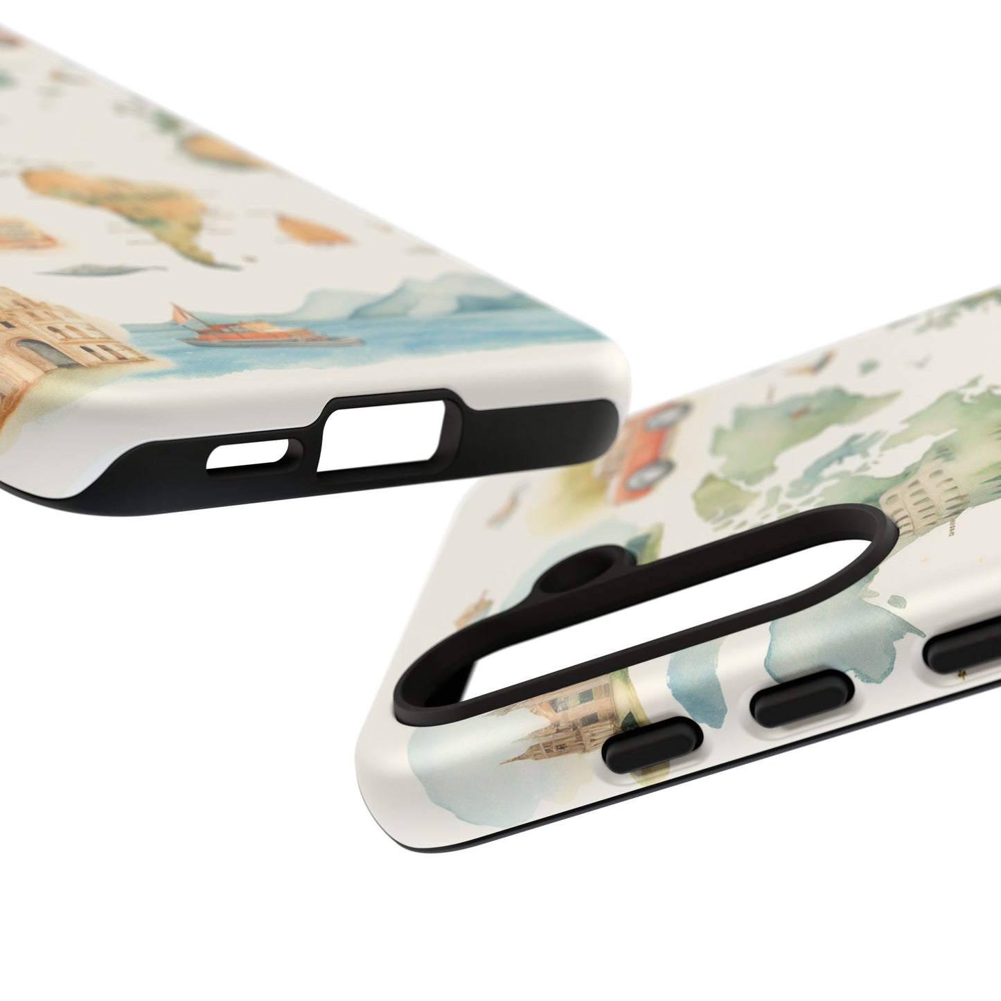 Hard Phone Case — Watercolor Fantasy Map Castle Design