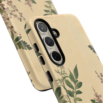Floral Vintage Tough Case – Botanical Protective Phone Cover,Plants Lovers