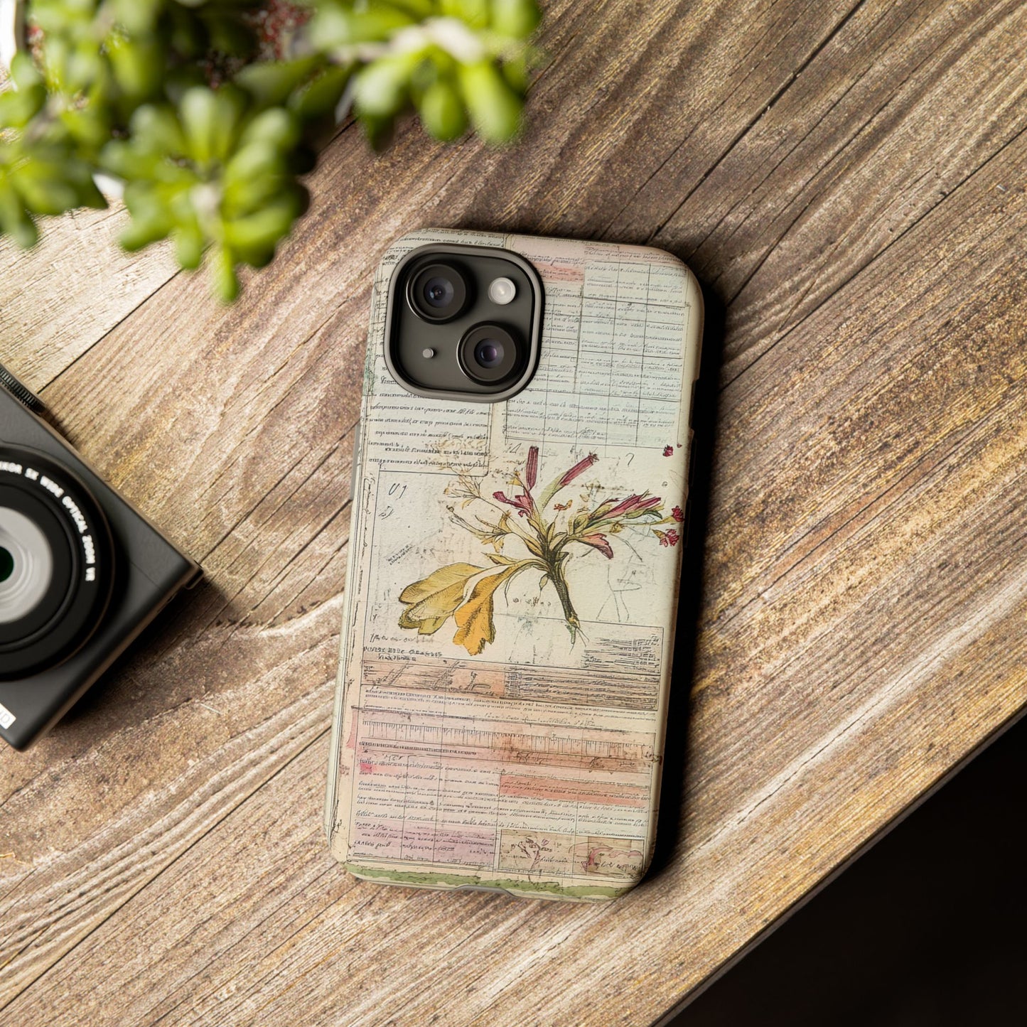 Vintage Botanical Tough Case — Floral Collage Phone Cover