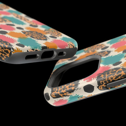 Leopard Splash Magnetic Impact Phone Case — Colorful Abstract Animal Print