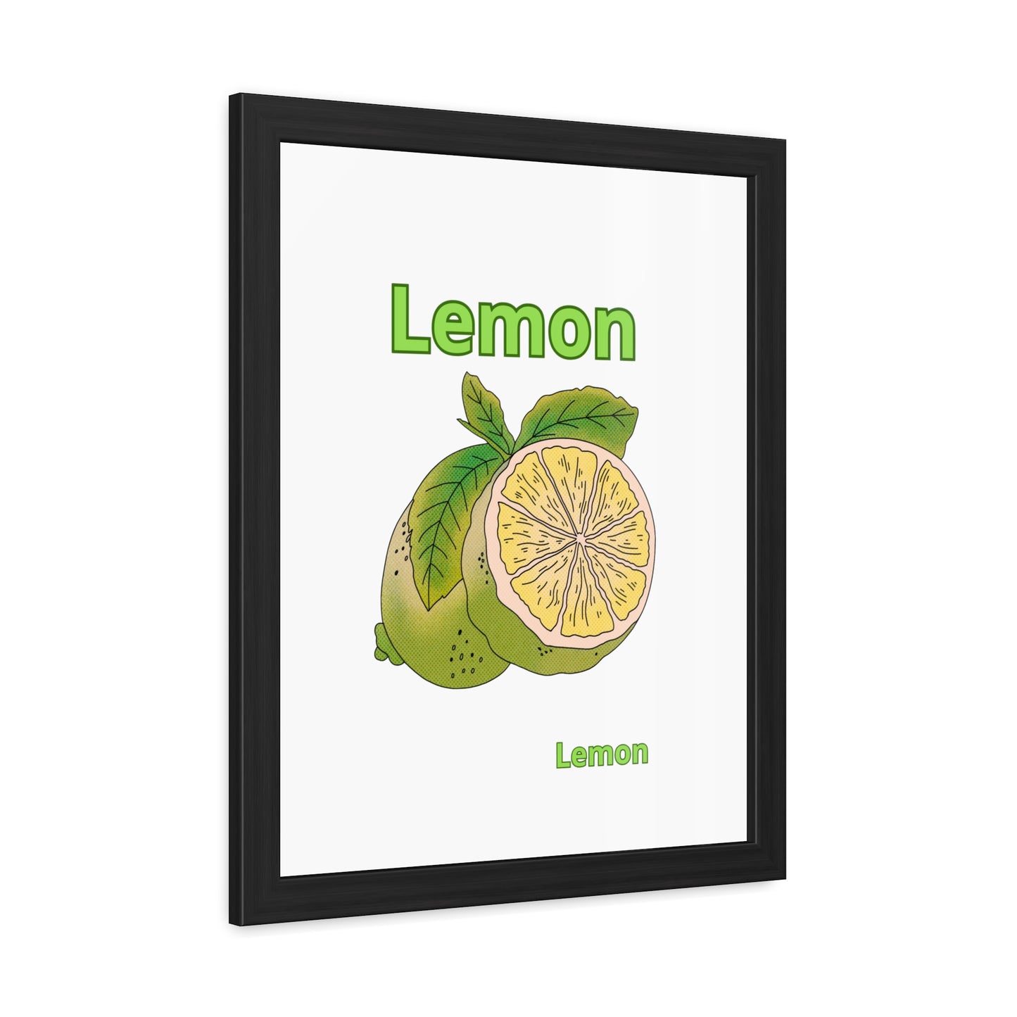 Lemon Framed Poster, Bright Home Decor, Kitchen Art, Gift for Citrus Lovers, Fresh Farmhouse Style