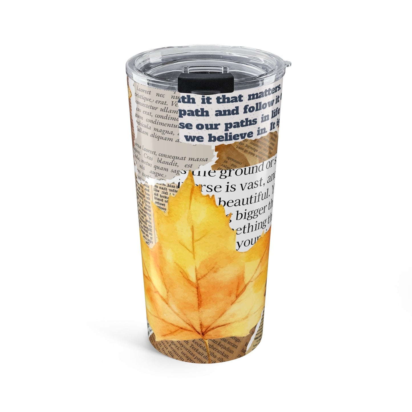 Autumn-Inspired 20oz Tumbler | Nature Lover's Drinkware, Seasonal Gift, Coffee, Tea, Eco-Friendly, Journal Design