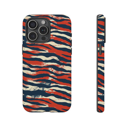 Patriotic Red White Blue Zebra Phone Case,Africa Pattern