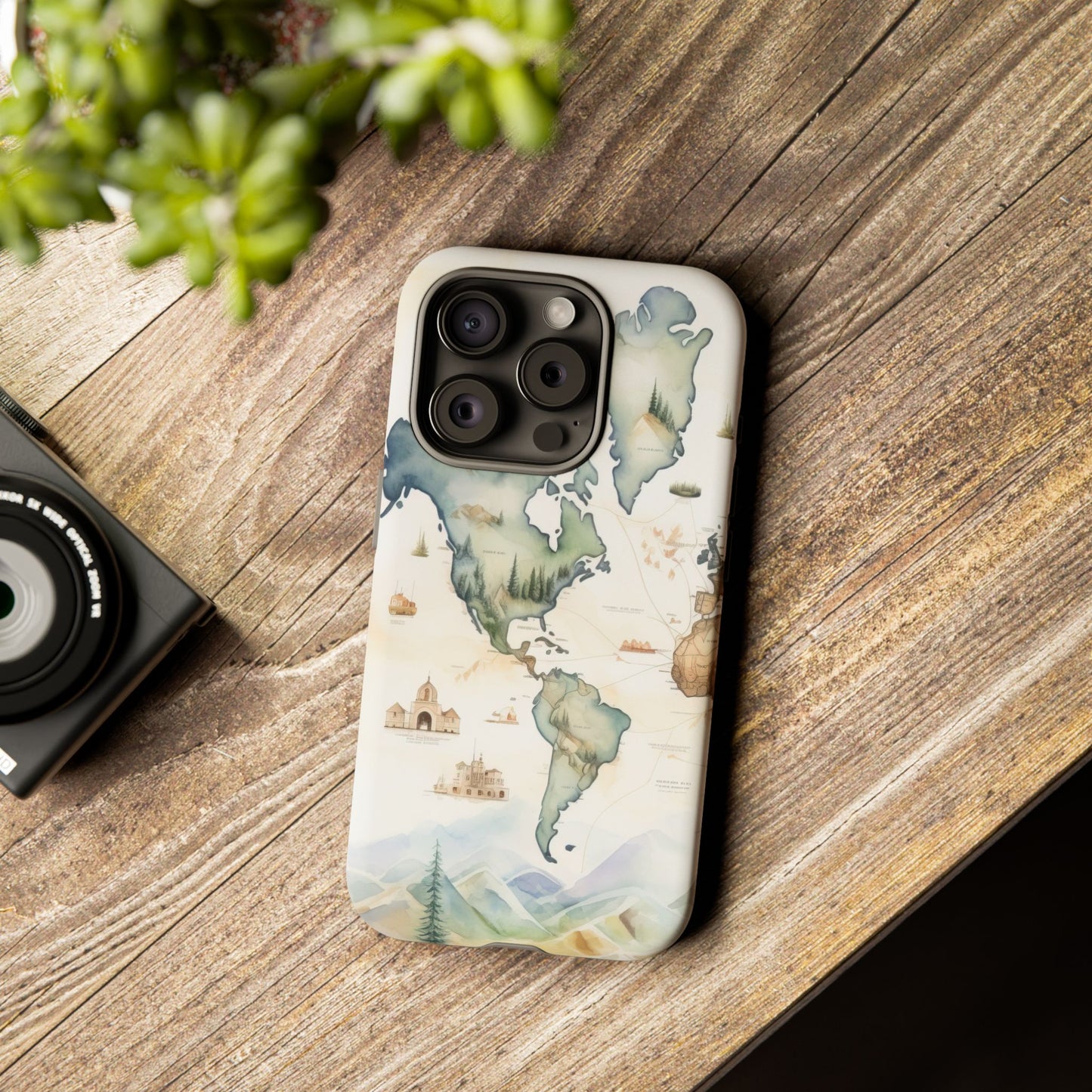 Hard Phone Case — Watercolor Fantasy Map Castle Design