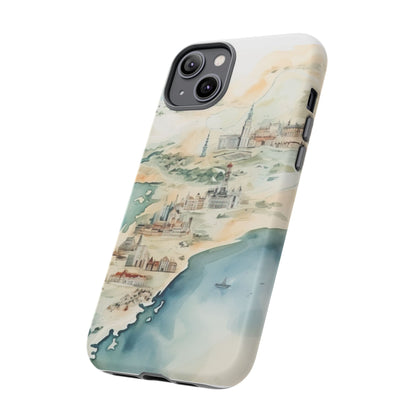 Hard Phone Case — Watercolor Fantasy Map Castle Design