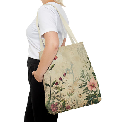Vintage Floral Tote Bag — Botanical Garden Print AOP