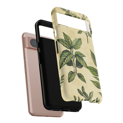 Botanical Leaves Tough Phone Case — Vintage Green Plant Print
