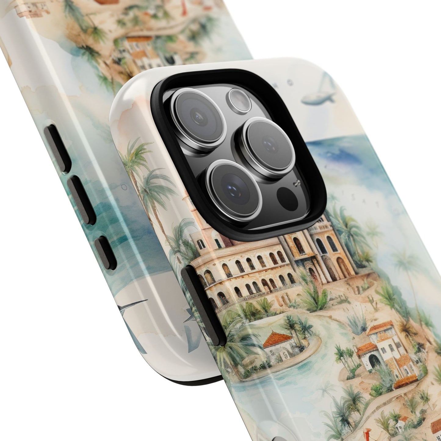 Hard Phone Case — Watercolor Fantasy Map Castle Design