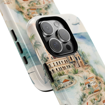 Hard Phone Case — Watercolor Fantasy Map Castle Design