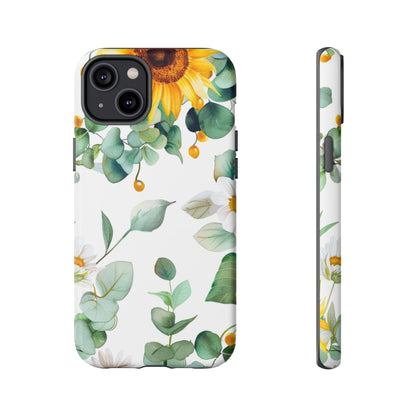 Sunflower & Eucalyptus Tough Phone Case — Protective Floral iPhone Case