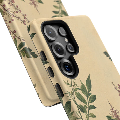 Floral Vintage Tough Case – Botanical Protective Phone Cover,Plants Lovers
