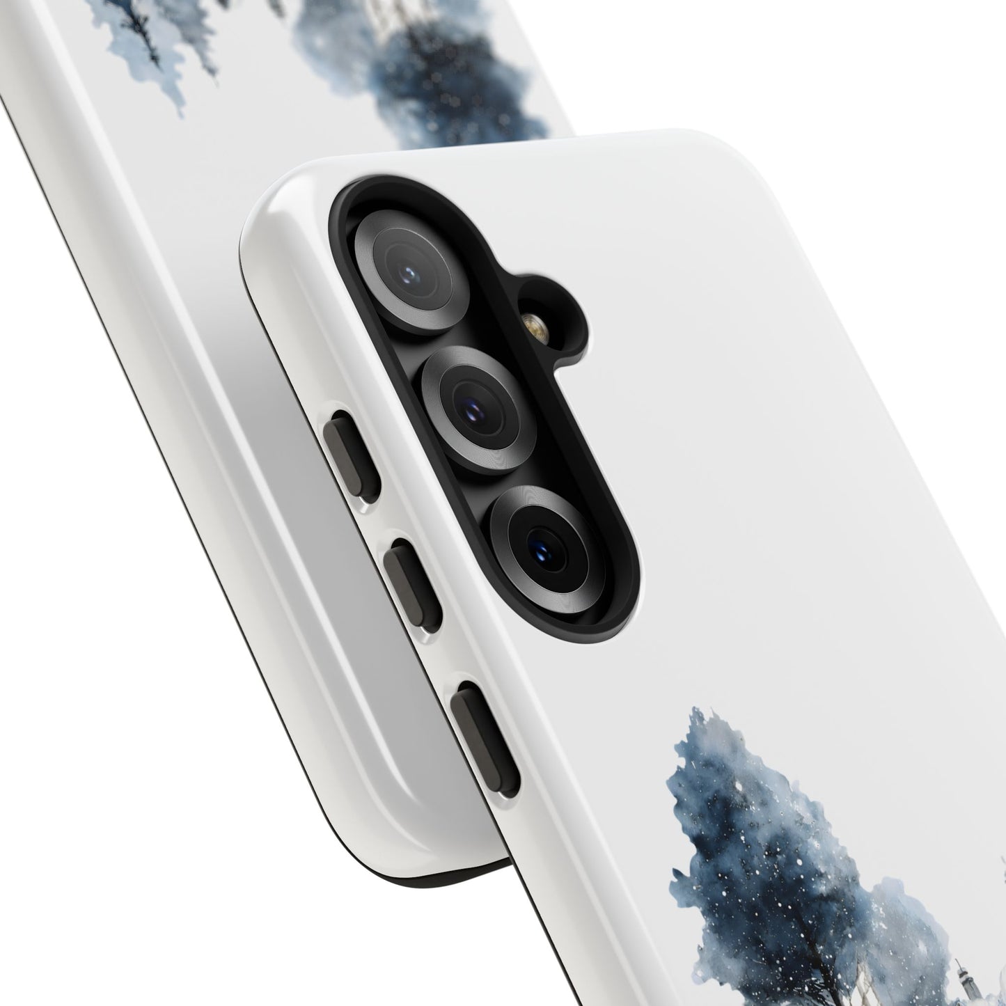 Nature-Inspired Tough Phone Case with Winter Cabin Design