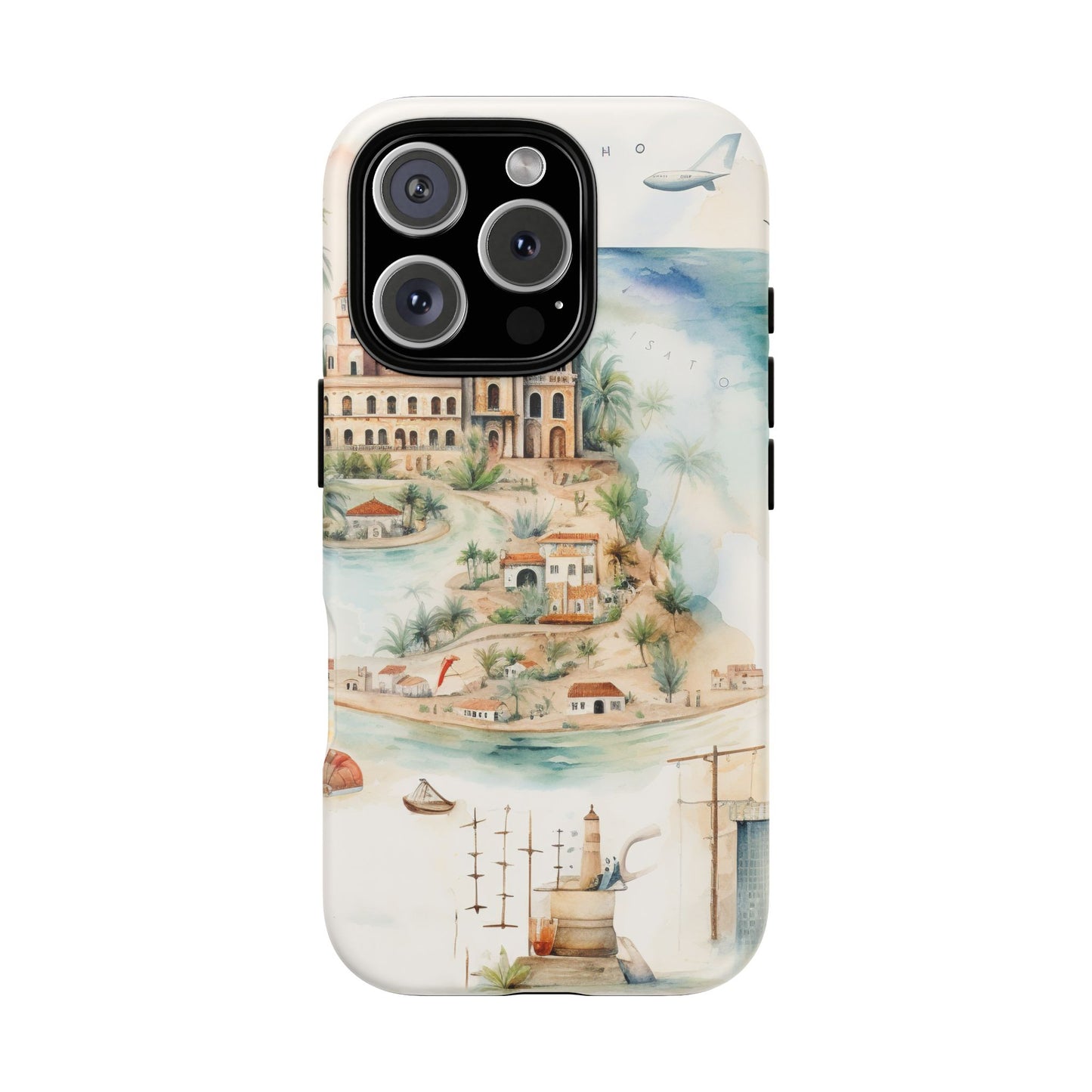 Hard Phone Case — Watercolor Fantasy Map Castle Design