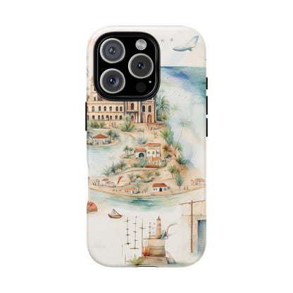 Hard Phone Case — Watercolor Fantasy Map Castle Design