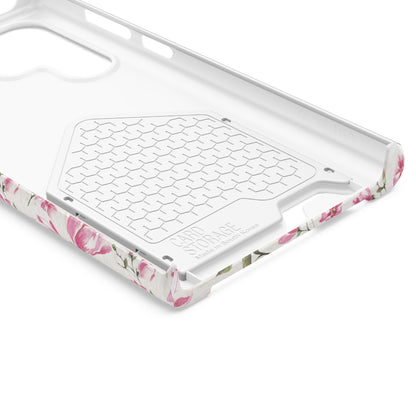 Chic Floral Phone Case with Card Holder for Princesses, Cute Floral Design, Gift for Her