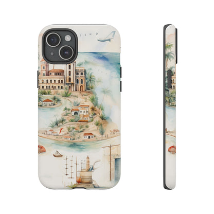 Hard Phone Case — Watercolor Fantasy Map Castle Design