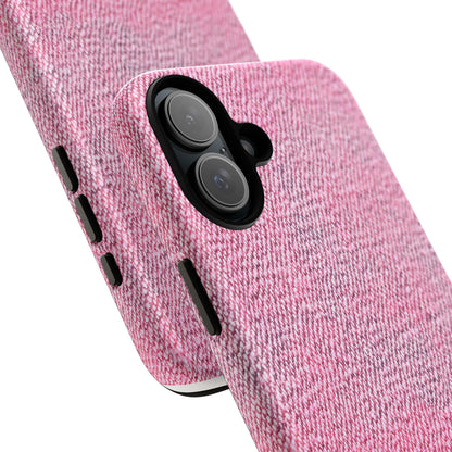 Pink Textured Tough Magnetic Phone Case — Durable Magnetic Snap-On iPhone Cover