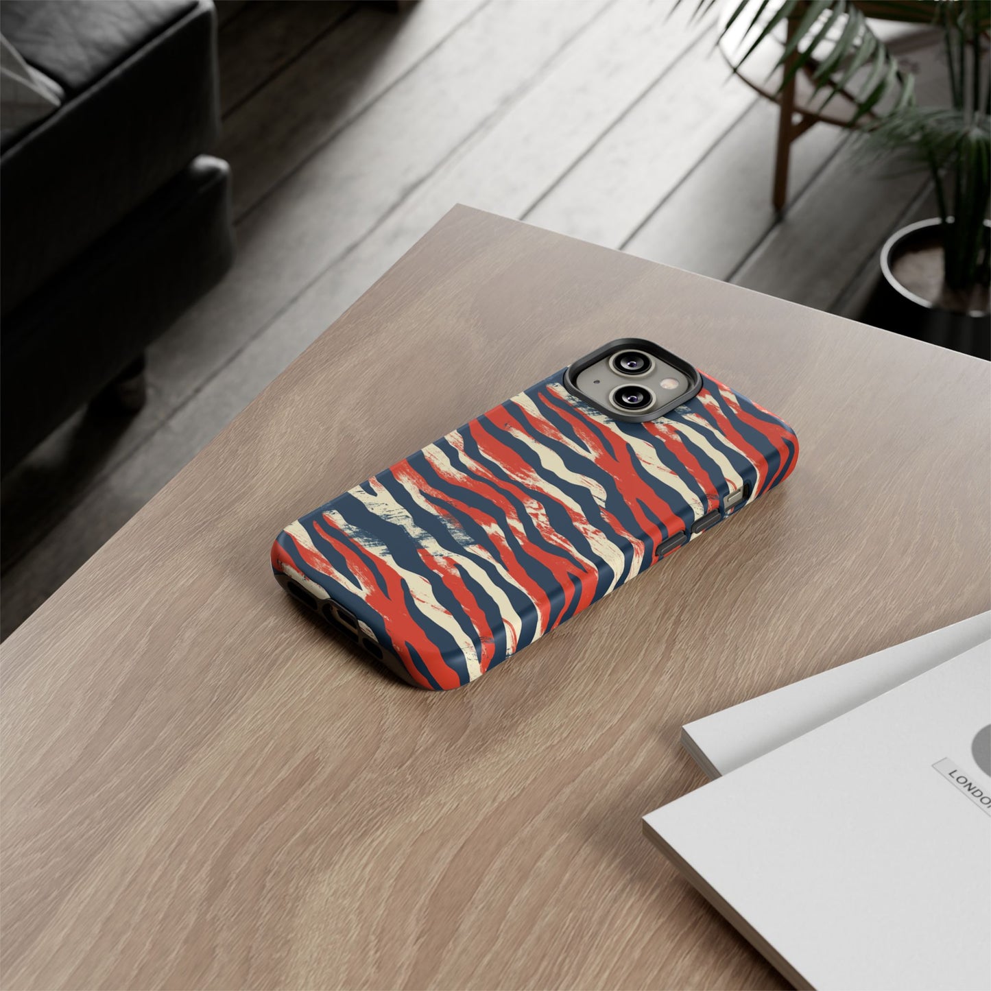 Patriotic Red White Blue Zebra Phone Case,Africa Pattern