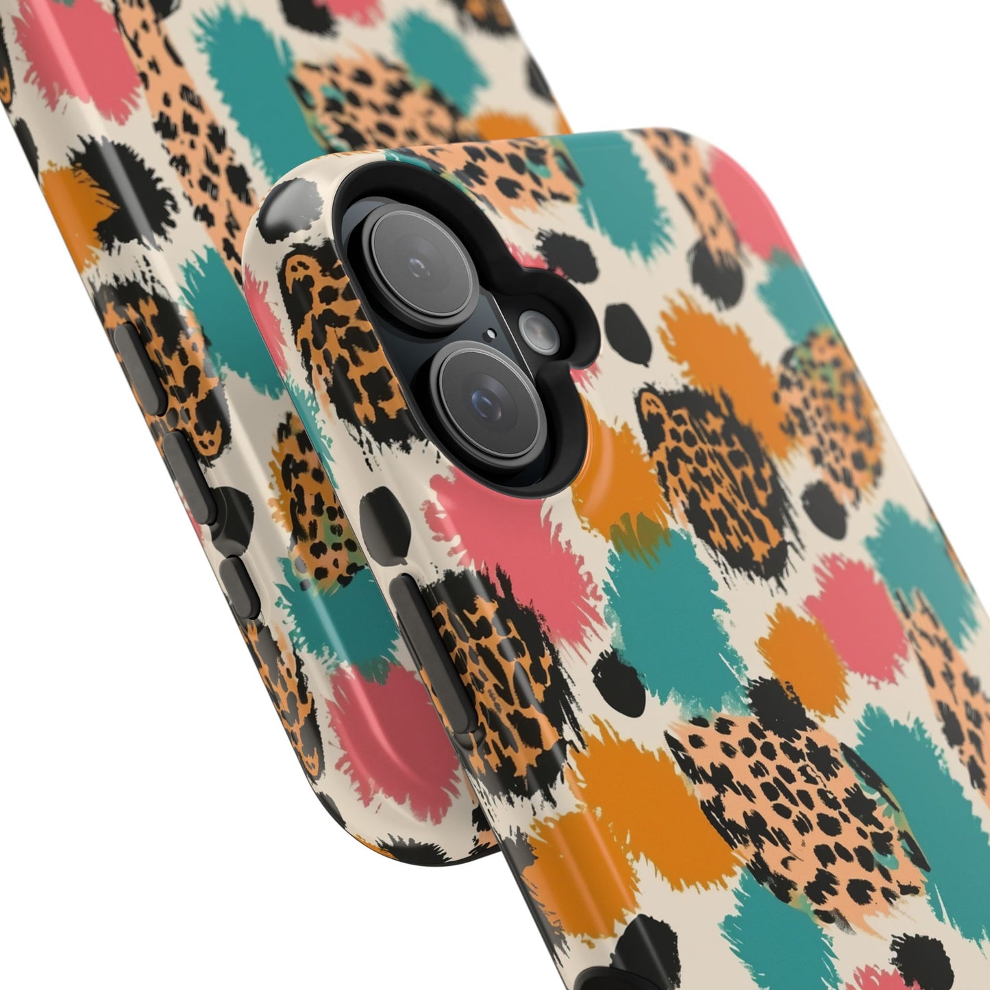 Leopard Splash Magnetic Impact Phone Case — Colorful Abstract Animal Print