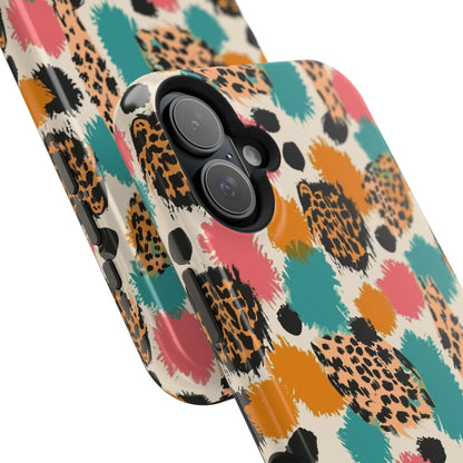 Leopard Splash Magnetic Impact Phone Case — Colorful Abstract Animal Print