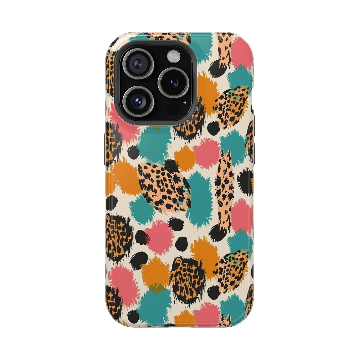 Leopard Splash Magnetic Impact Phone Case — Colorful Abstract Animal Print