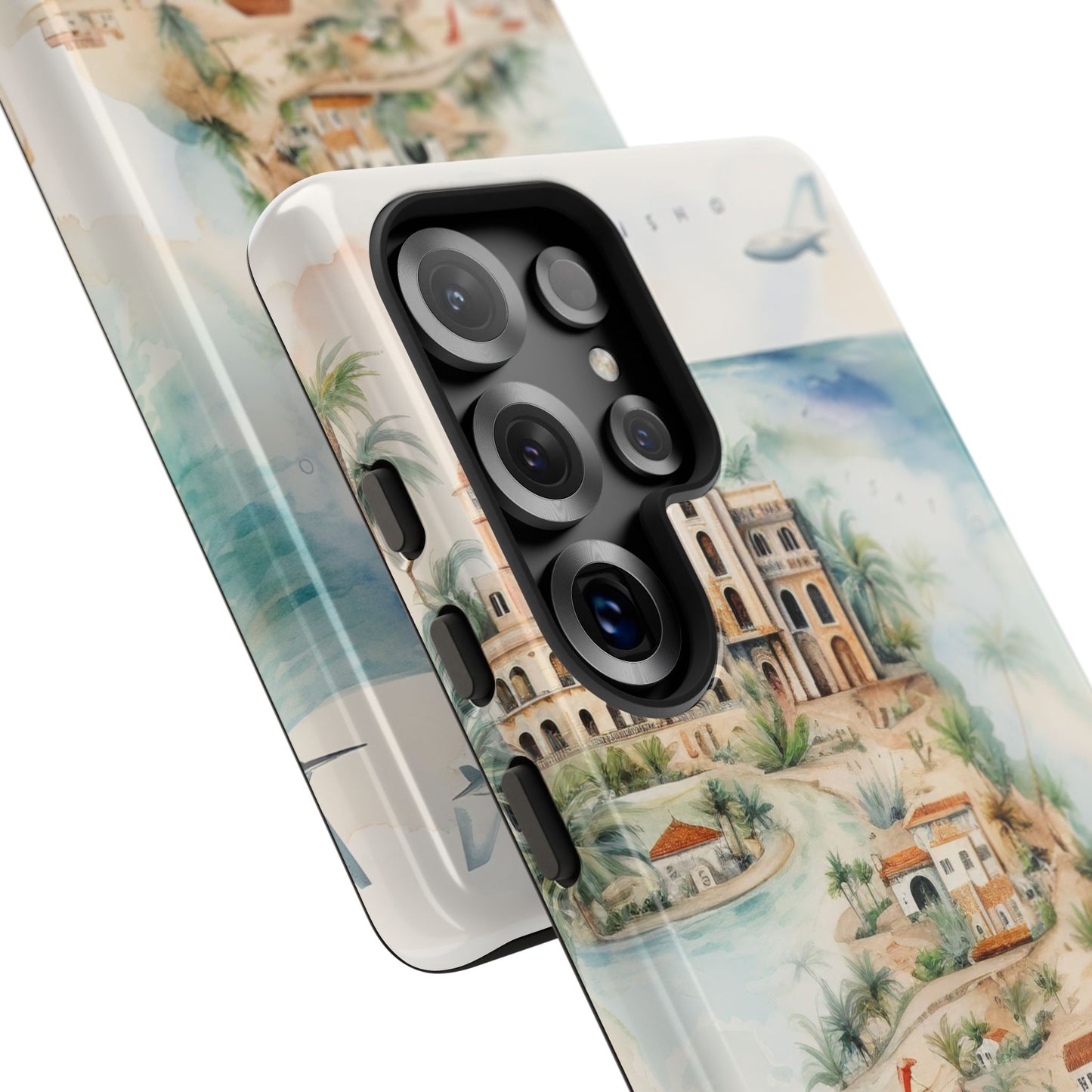 Hard Phone Case — Watercolor Fantasy Map Castle Design