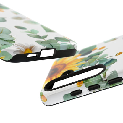 Sunflower & Eucalyptus Tough Phone Case — Protective Floral iPhone Case