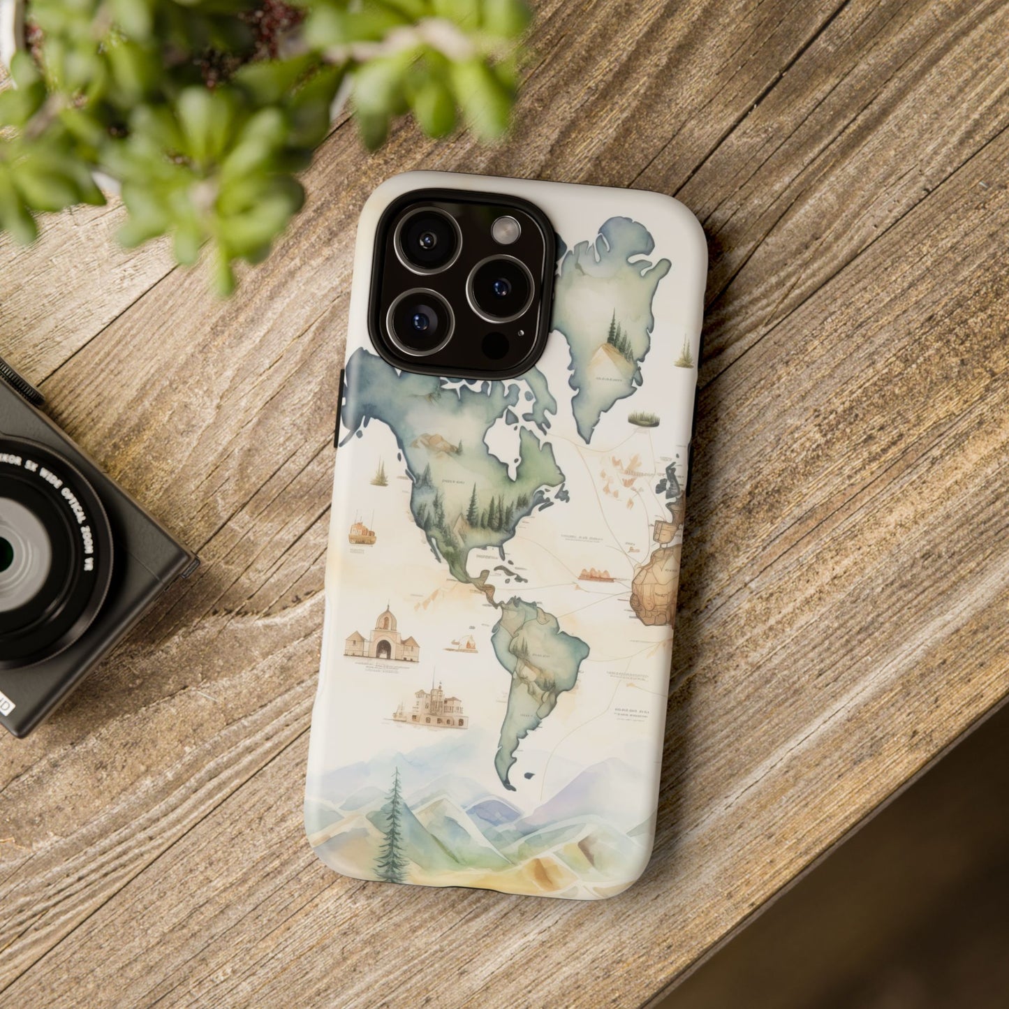 Hard Phone Case — Watercolor Fantasy Map Castle Design