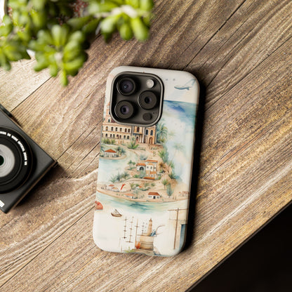 Hard Phone Case — Watercolor Fantasy Map Castle Design