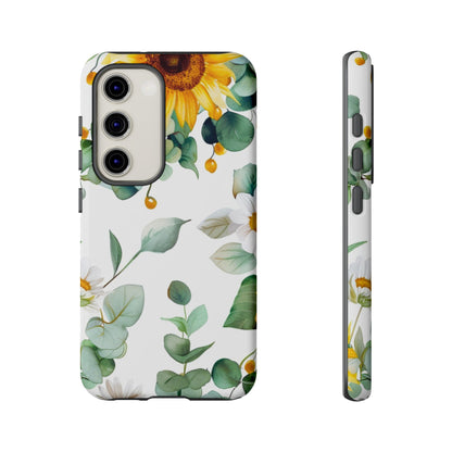 Sunflower & Eucalyptus Tough Phone Case — Protective Floral iPhone Case
