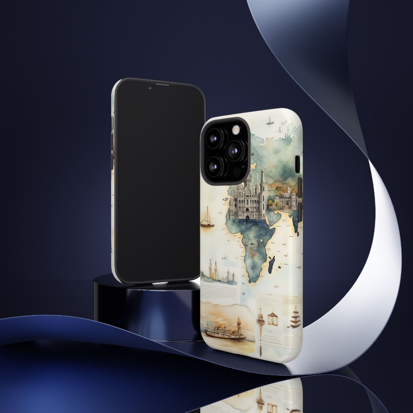 Hard Phone Case — Watercolor Fantasy Map Castle Design