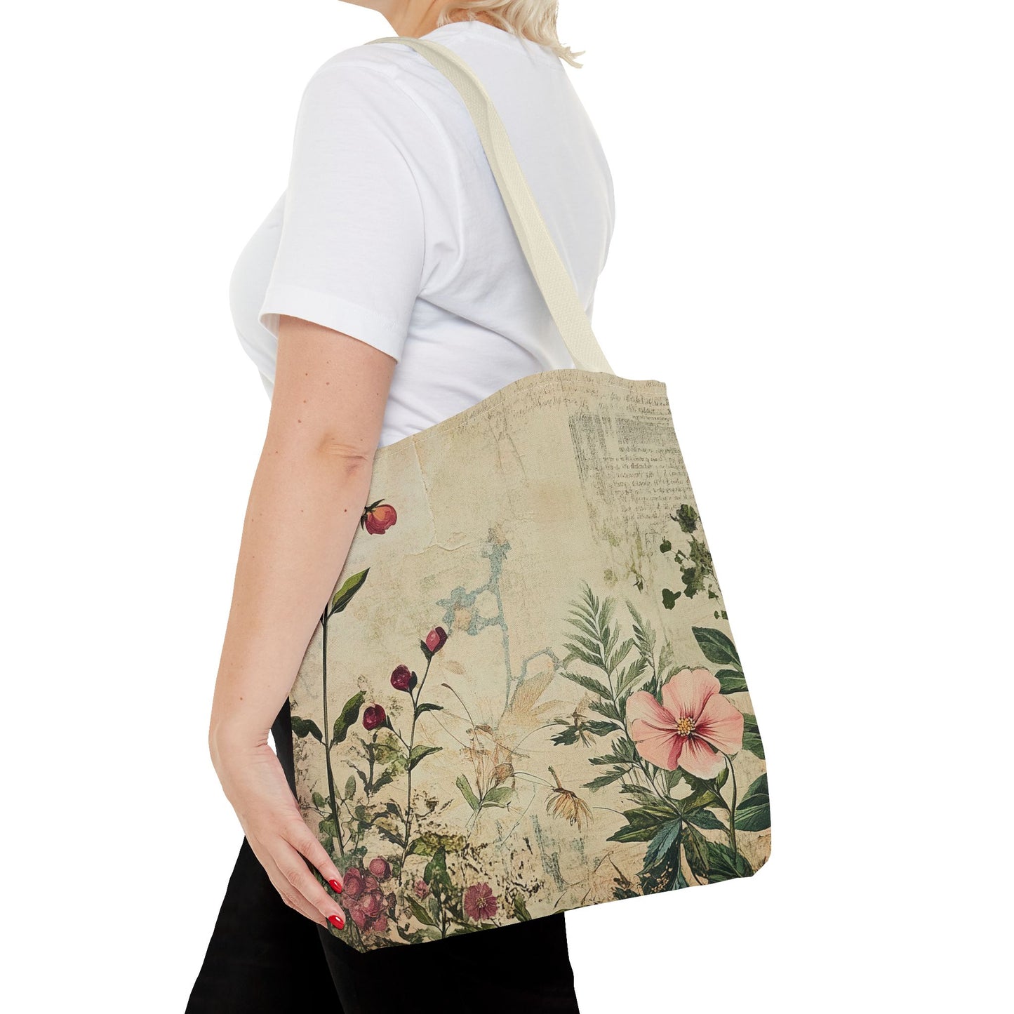 Vintage Floral Tote Bag — Botanical Garden Print AOP