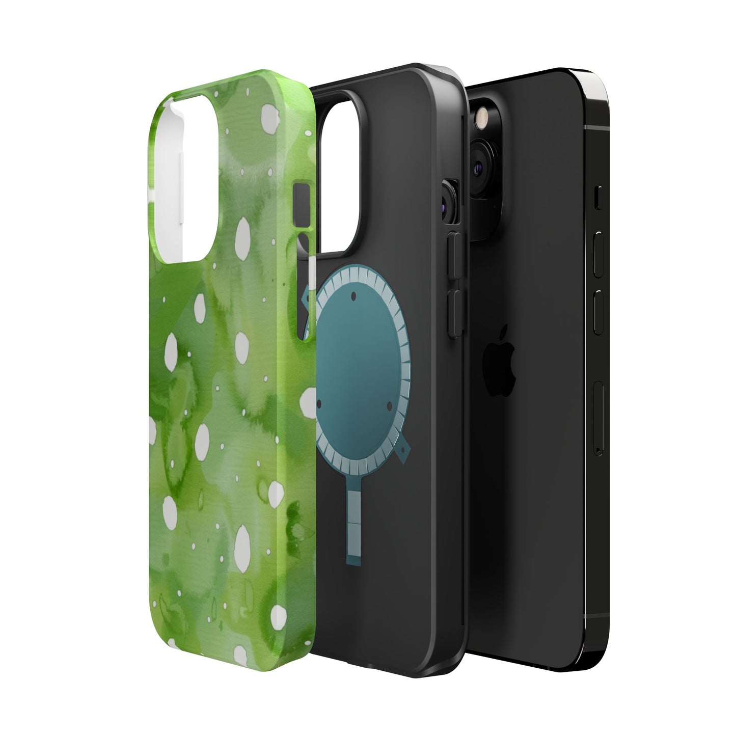 Green Watercolor Polka Dot Magnetic Impact Phone Case